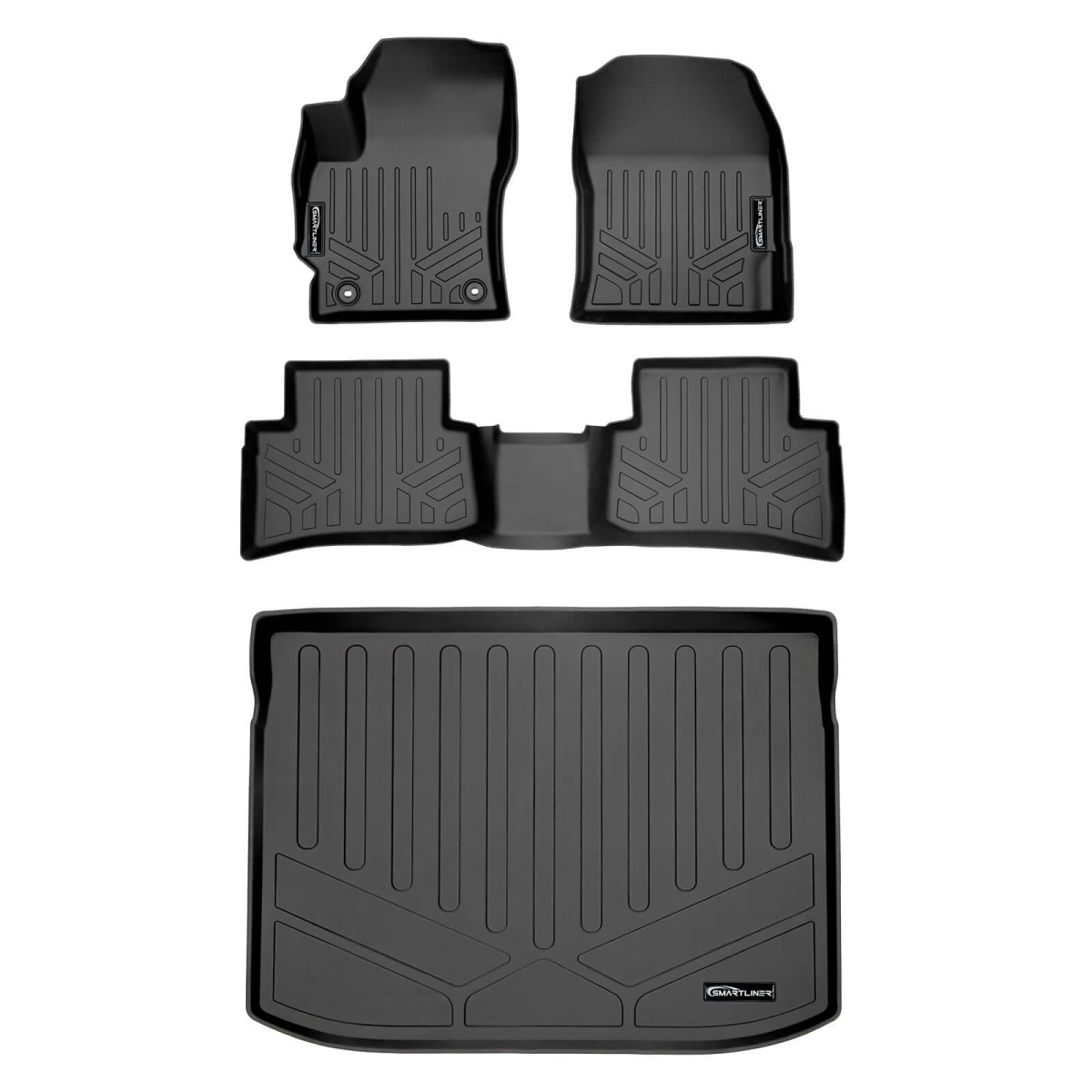 SA0428-B0424-D0425 All Weather Protection 2 Row Floor Liners & Cargo Liner Behind the 2nd Row Seats for 2019-2025 Toyota Corolla Hatchback, Black