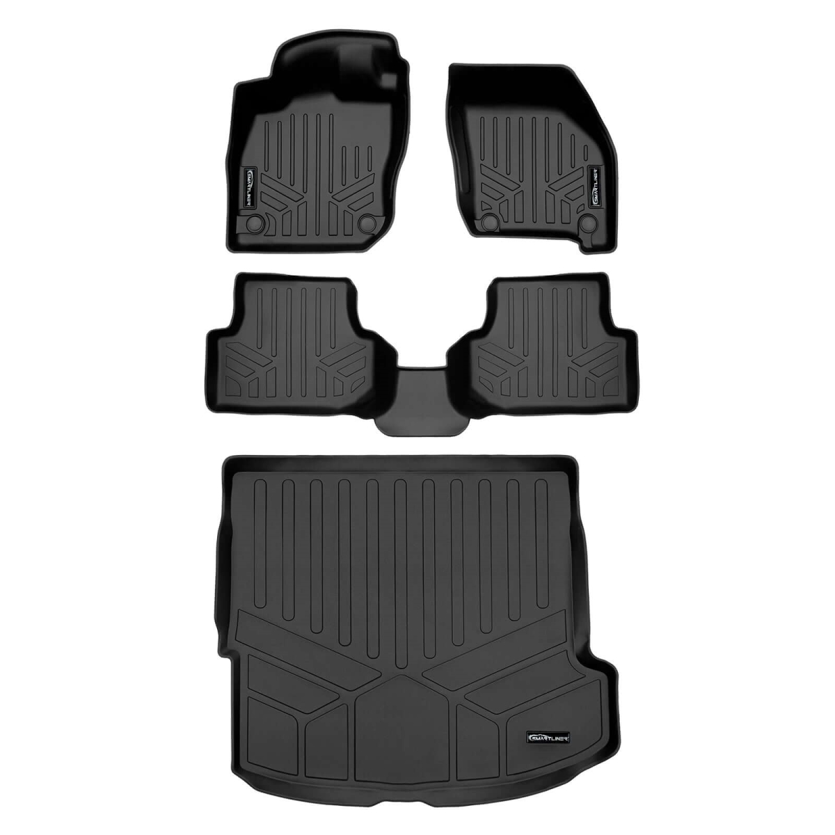 SA0646-B0646-D0646-N1 All Weather Protection 2 Row Floor Liners & Cargo Liner Behind the 2nd Row Seats for 2022-2025 Audi S3, Black