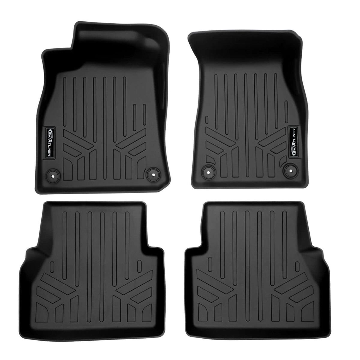 SA0557-B0557-N2 All Weather Protection 2 Row Floor Liners for 2019-2025 Audi A7, Black