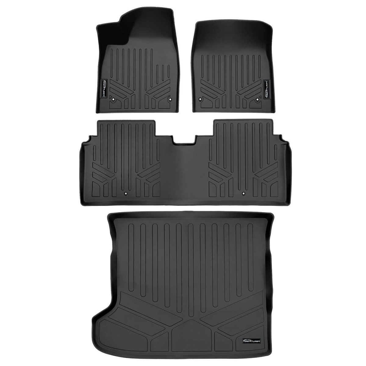 SA0600-B0600-D0600 All Weather 2 Row Floor Mats & Cargo Liner Set for 2022-2023 Kia EV6, Black