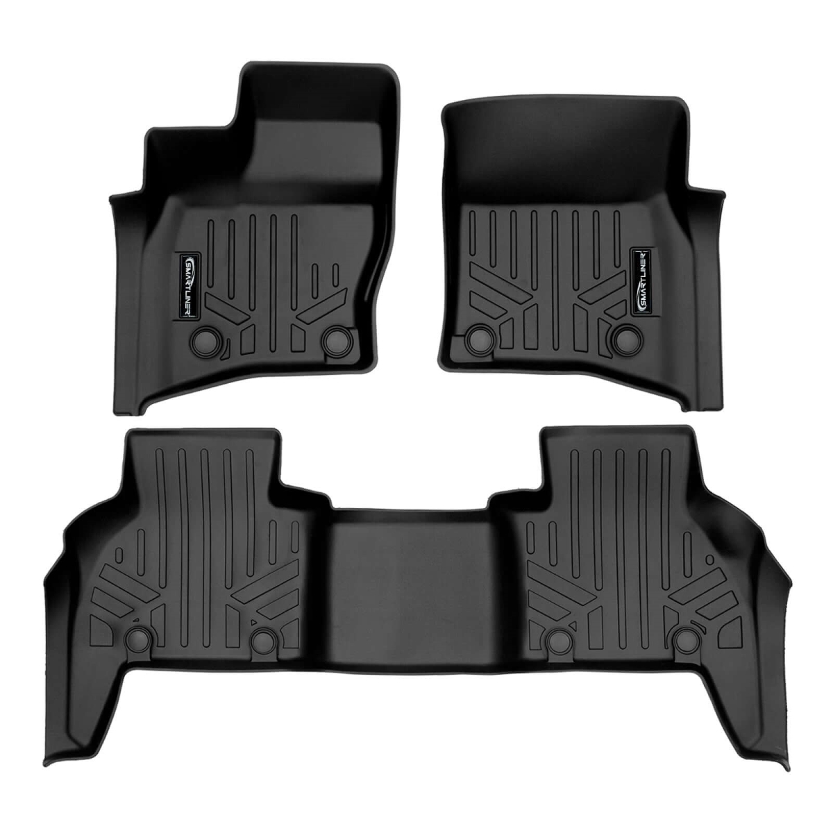 SA0564-B0629 All Weather 2 Row Floor Mat Liner Set for 2020-2023 Range Rover Defender 110, Black