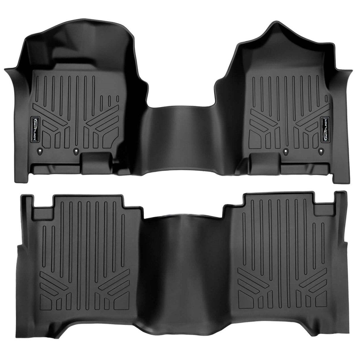 SA0329-B0639 All Weather 2 Row Floor Mat Liner Set, Black
