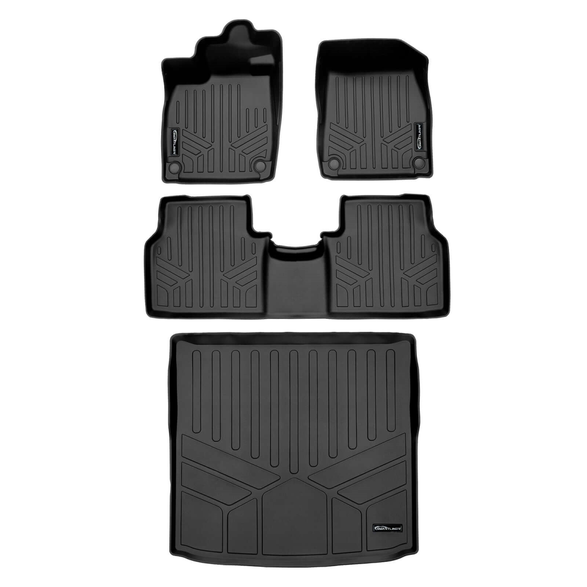 SA0650-B0650-D0650 All Weather Protection Floor Liners & Cargo Liner Behind the 2nd Row Seats for 2022-2024 Audi Q4 E-Tron, Black