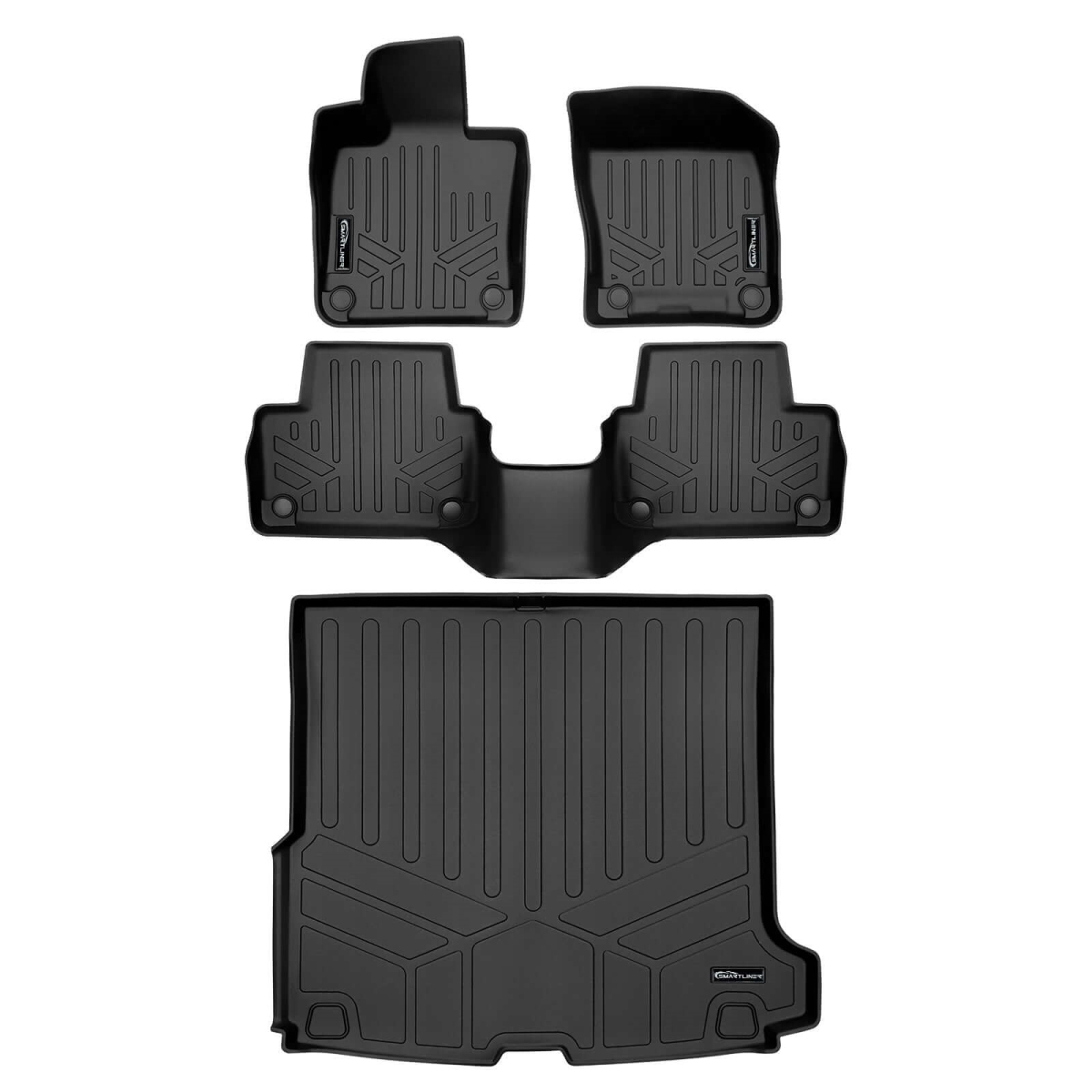 SA0661-B0661-D0661 All Weather 2 Row Floor Mats & Cargo Liner Set for 2020-2021 Volvo V60, Black