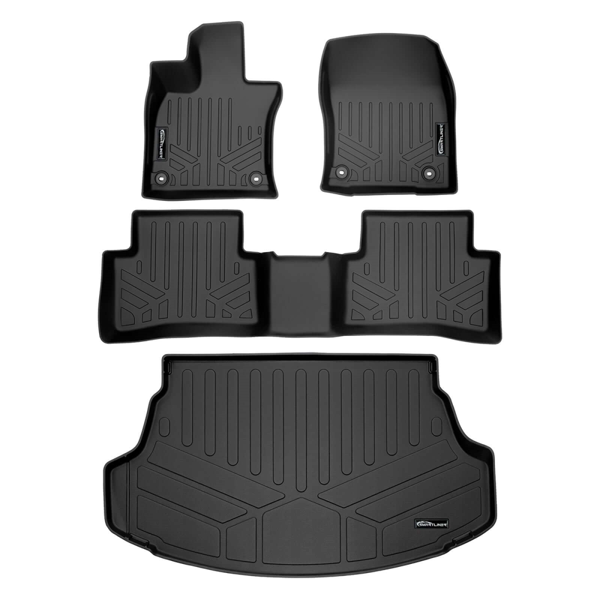 SA0441-B0441-D0656 All Weather 2 Row Floor Mats & Cargo Liner Set for 2019-2023 Lexus UX Hybrid, Black