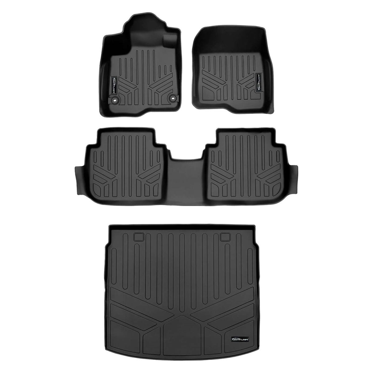 SA0665-B0665-D0665 All Weather 2 Row Floor Mats & Cargo Liner Set for 2023-2025 Honda CR-V, Black