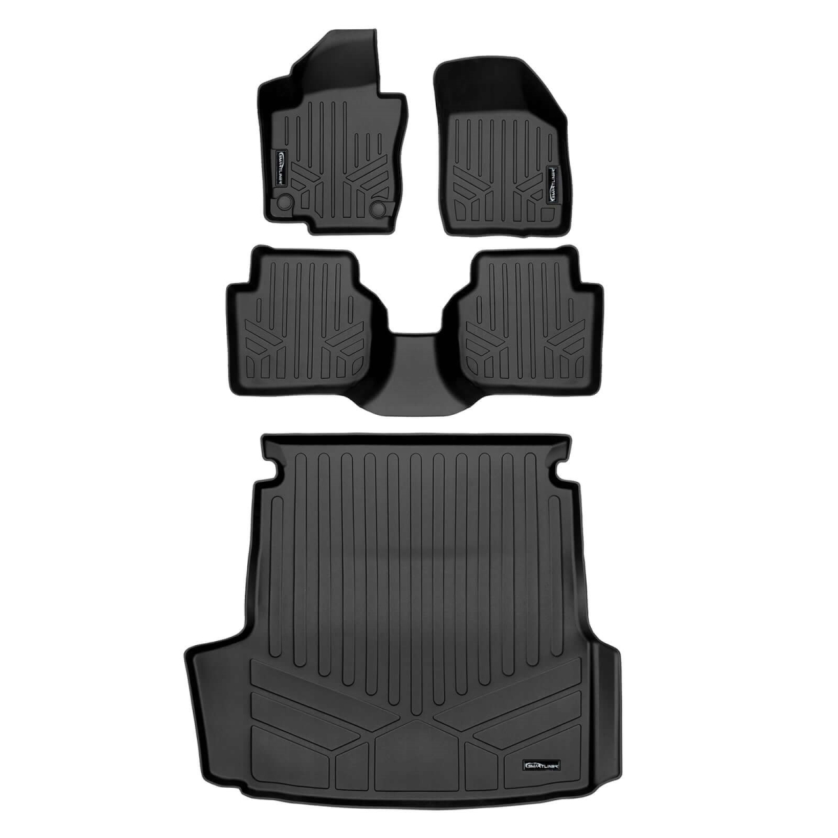 SA0659-B0659-D0659 All Weather 2 Row Floor Mats & Cargo Liner Set for 2020-2022 Volkswagen Passat, Black