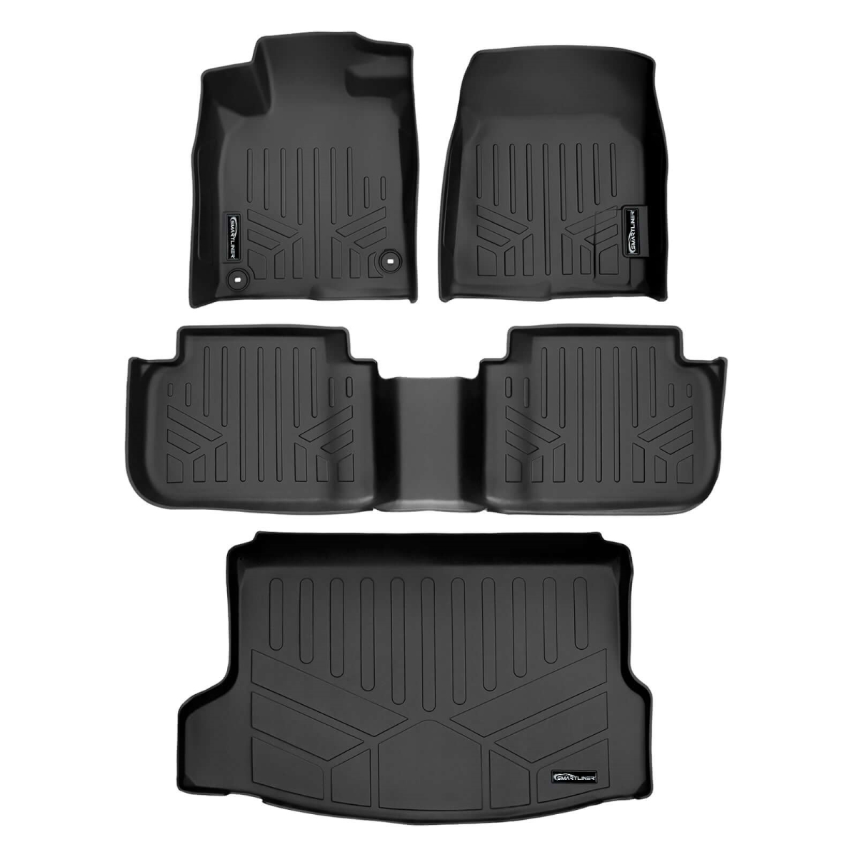 SA0586-B0586-D0597 Floor Mats 2 Rows & Cargo Liner Set for 2022-2025 Honda Civic, Black