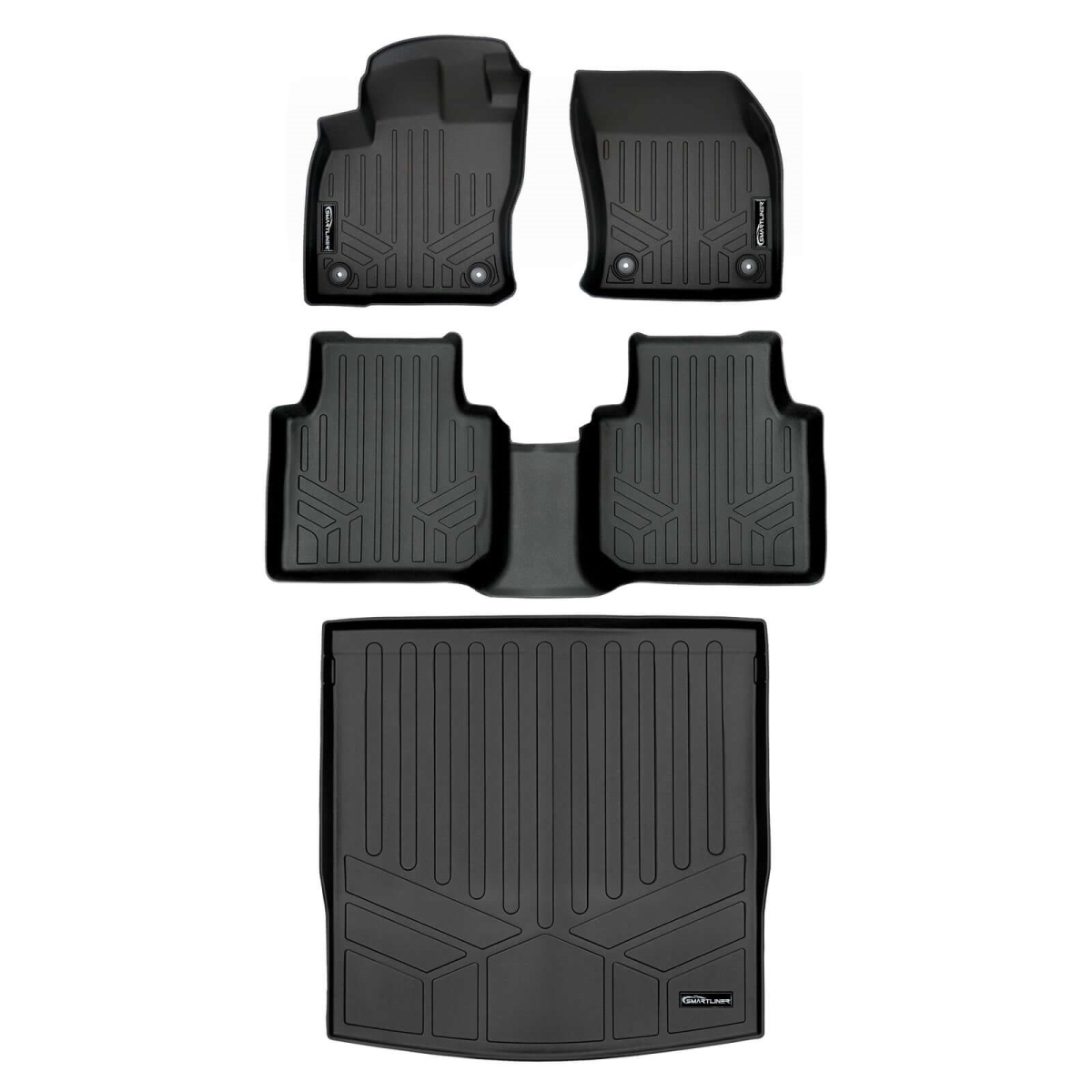 SA0270-B0270-D0270 All Weather Protection Cargo Liner Behind 2nd Row Set for 2018-2023 Volkswagen Tiguan, Black