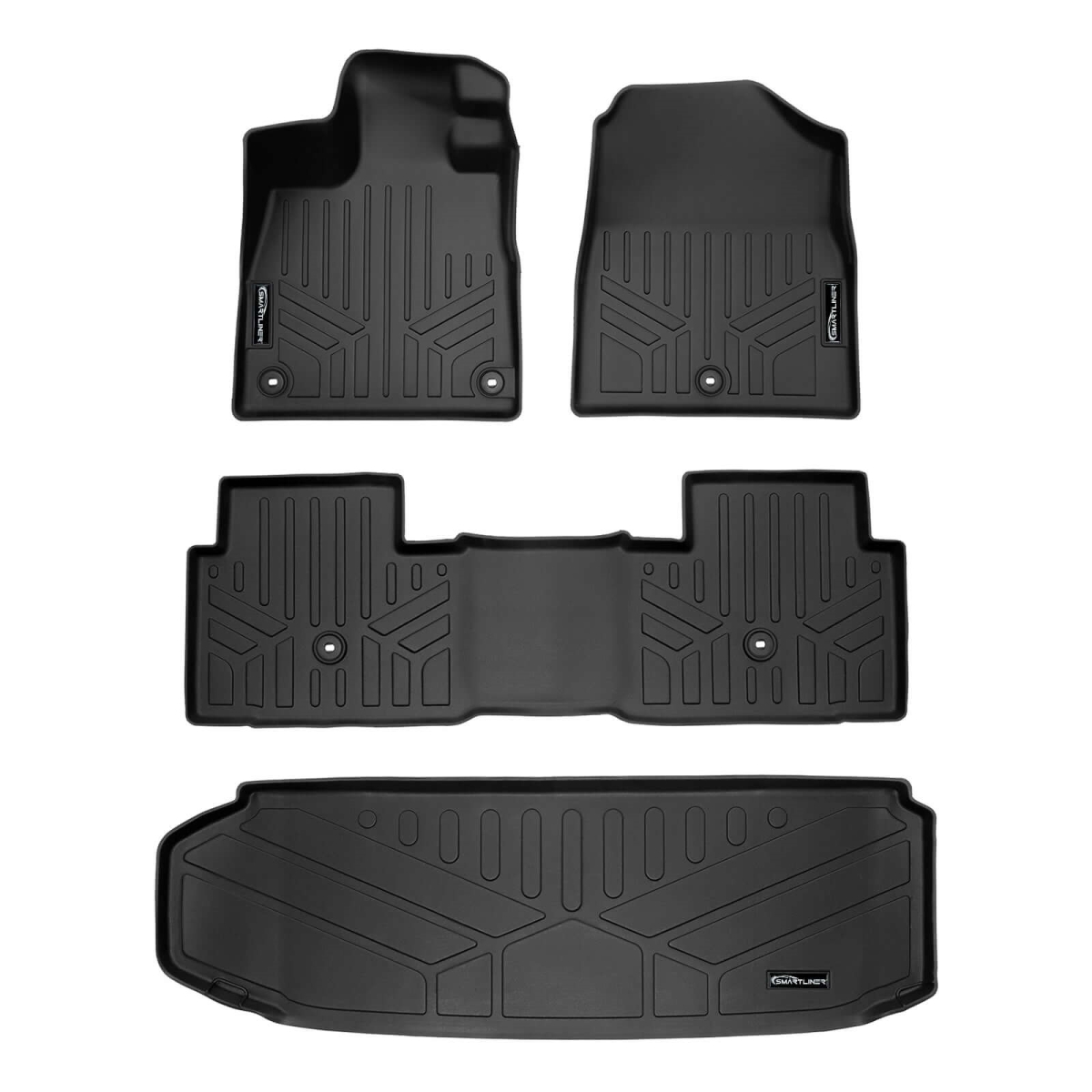 SA0688-B0688-E0688 All Weather Protection Cargo Liner Behind 3rd Row Set for 2023-2025 Honda Pilot, Black