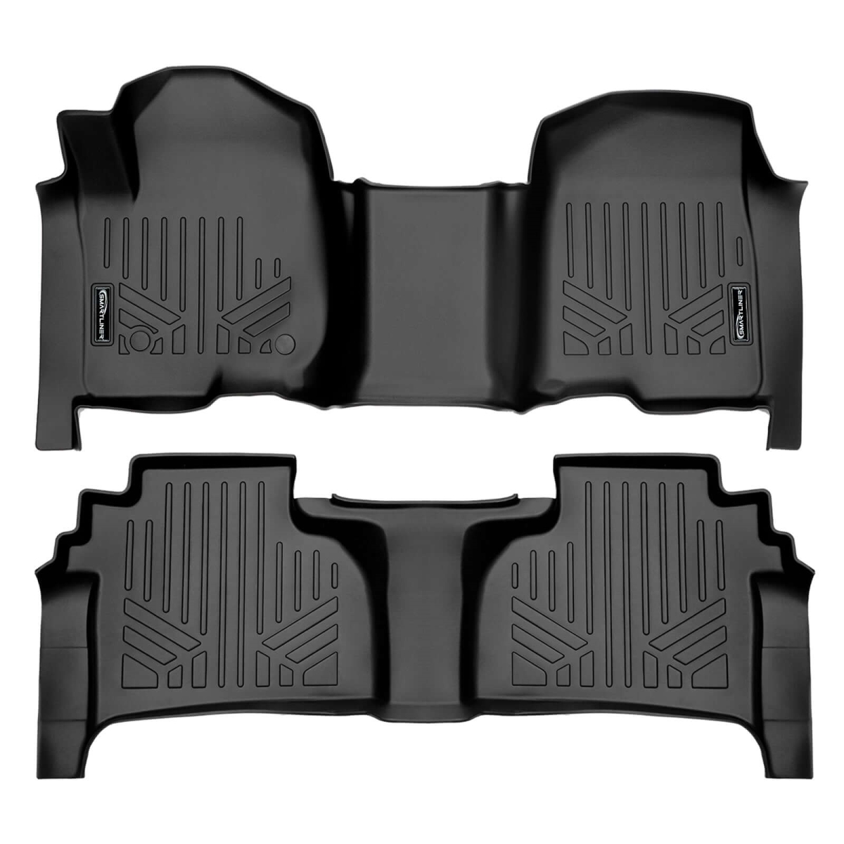 SA0401-B0649 2 Row Floor Liners for 2019 Chevrolet Silverado 2500, Black
