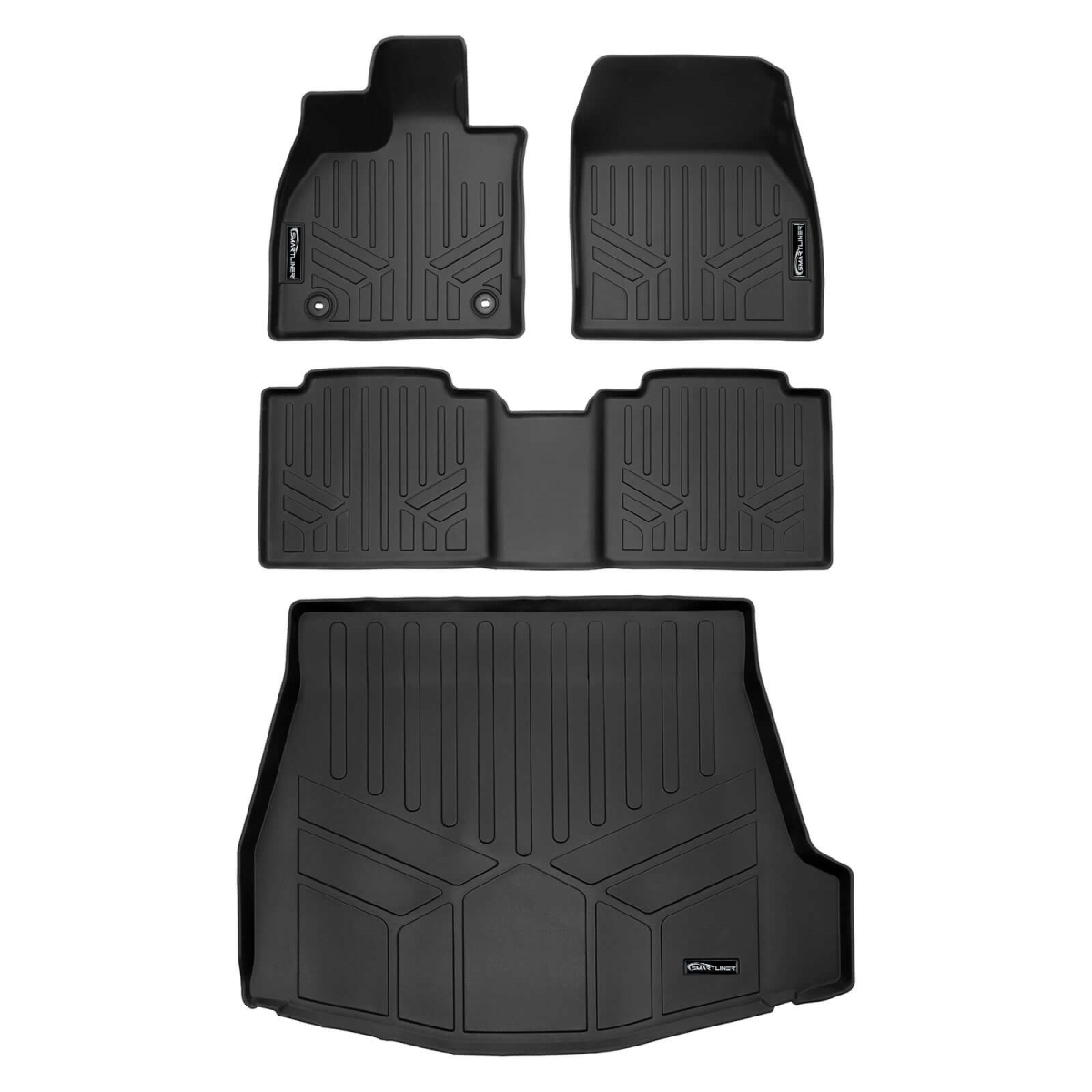 SA0684-B0684-D0684 All Weather Protection 2 Row Floor Mats & Cargo Liner Set for 2023-2024 Subaru Solterra EV, Black