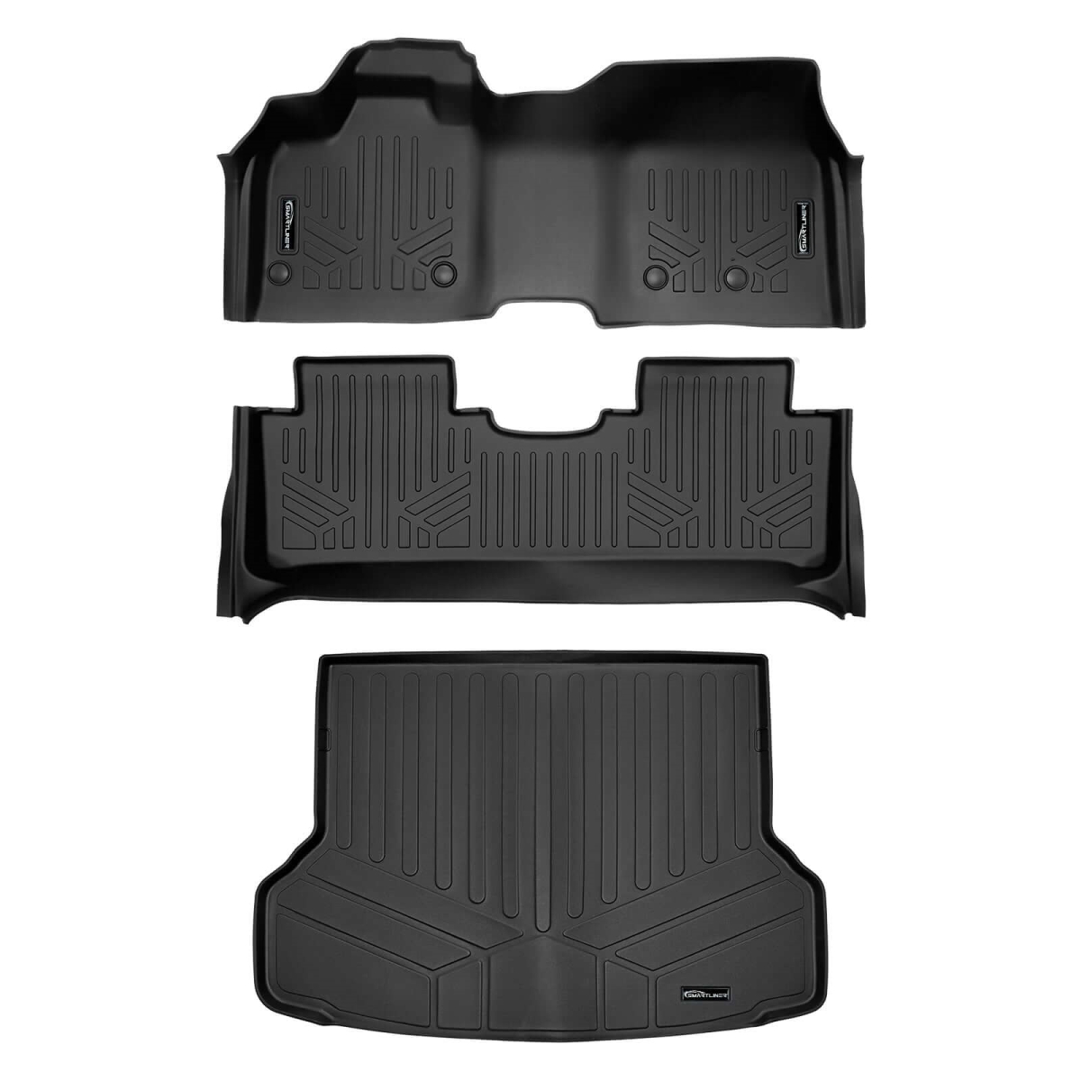 SA0676-B0676-D0676 All Weather Protection 2 Row Floor Mats & Cargo Liner Set for 2023-2024 Nissan Ariya, Black