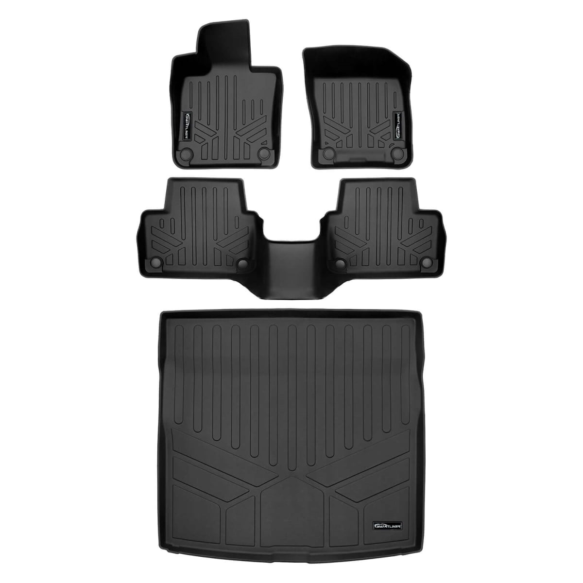 SA0661-B0661-D0691 All Weather Protection 2 Row Floor Mats & Cargo Liner Set for 2019-2023 Volvo S60, Black