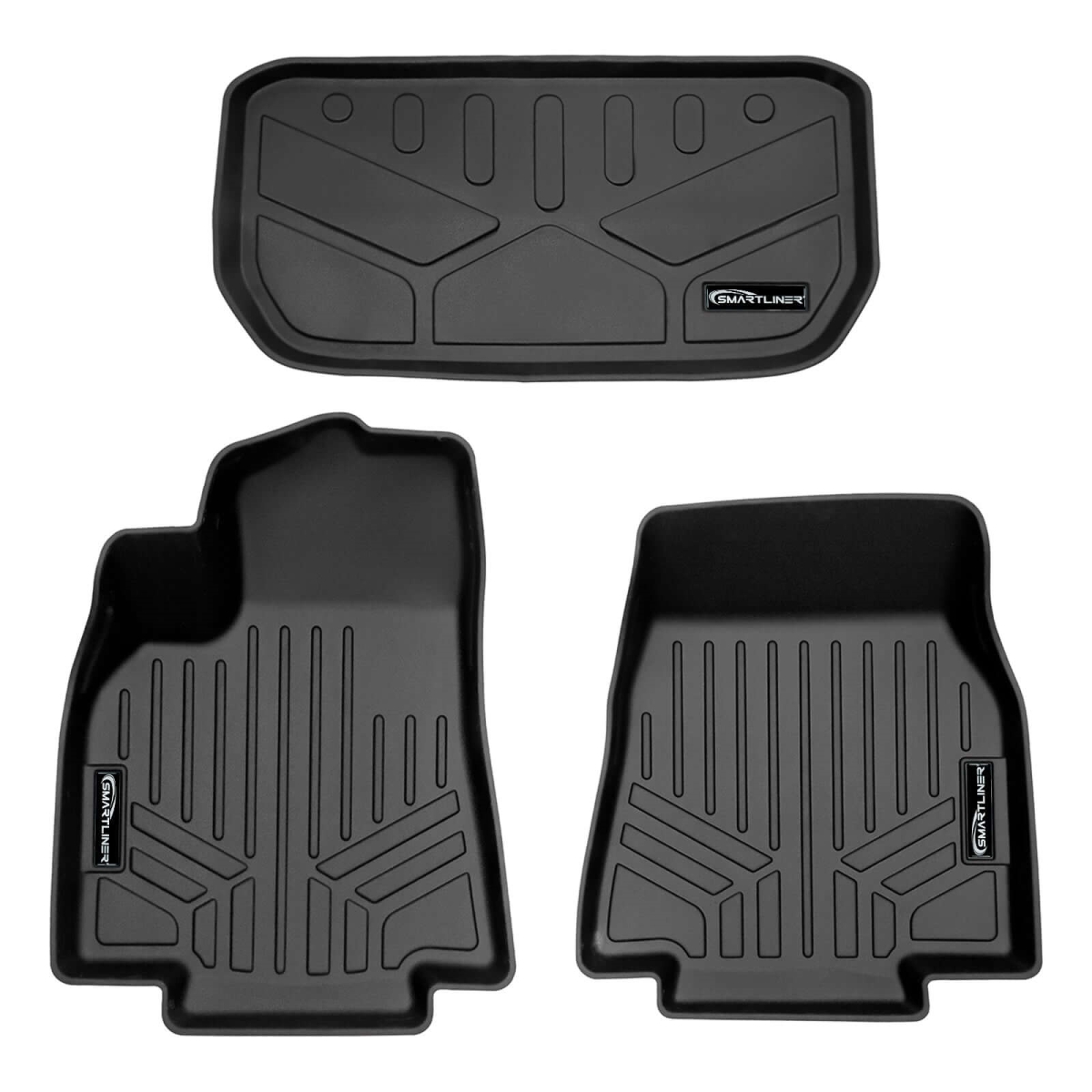 SA0529-F0529 All Weather Protection 1st Row Floor Liner & Front Trunk Liner Set for 2020-2023 Tesla Model Y, Black