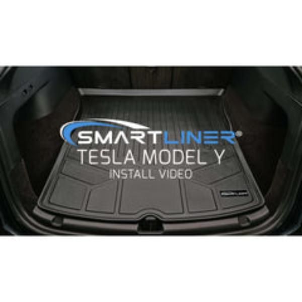 SA0529-B0529-F0529 All Weather Protection 2 Rows Floor Liner Set & Front Trunk Liner Set for 2020-2023 Tesla Model Y, Black