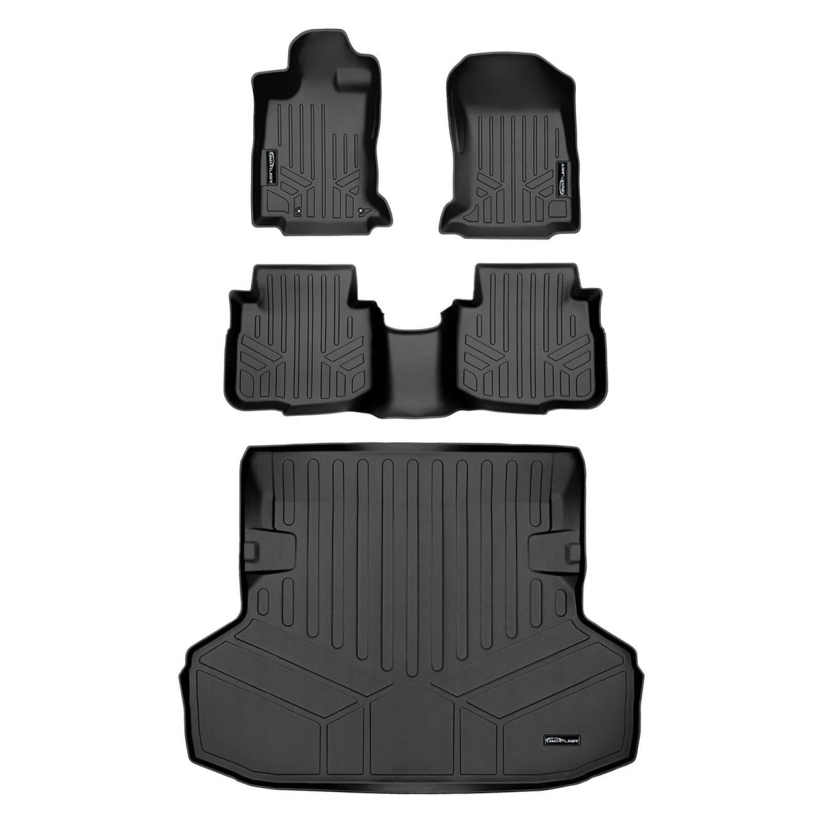 SA0490-B0490-D0496 2 Row Floor Mats & Cargo Liner Behind 2nd Row Set for 2020-2023 Subaru Legacy, Black