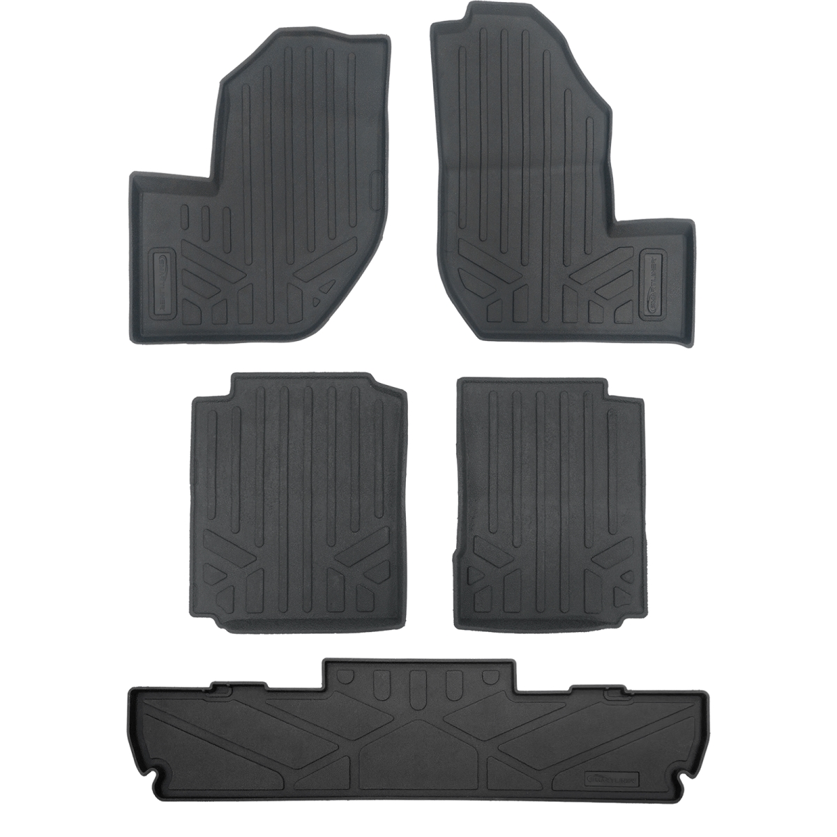 UA0124-UB0124-UK0134 All Weather Protection 2 Row & Cargo Bed Rugged Rubber Floor Liner Set for 2020-2023 Yamaha Wolverine RMA X4, Black