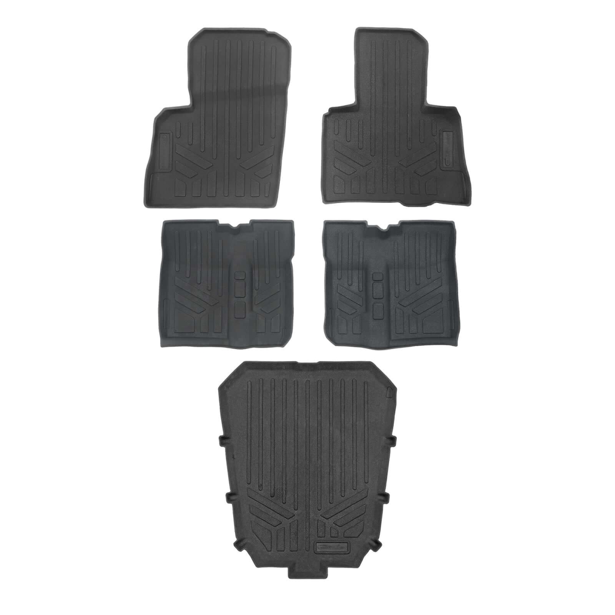 UA0125-UB0125-UK0125 All Weather Protection 2 Row & Cargo Bed Rugged Rubber Floor Liner Set for 2020-2024 Polaris RZR Pro R, Black