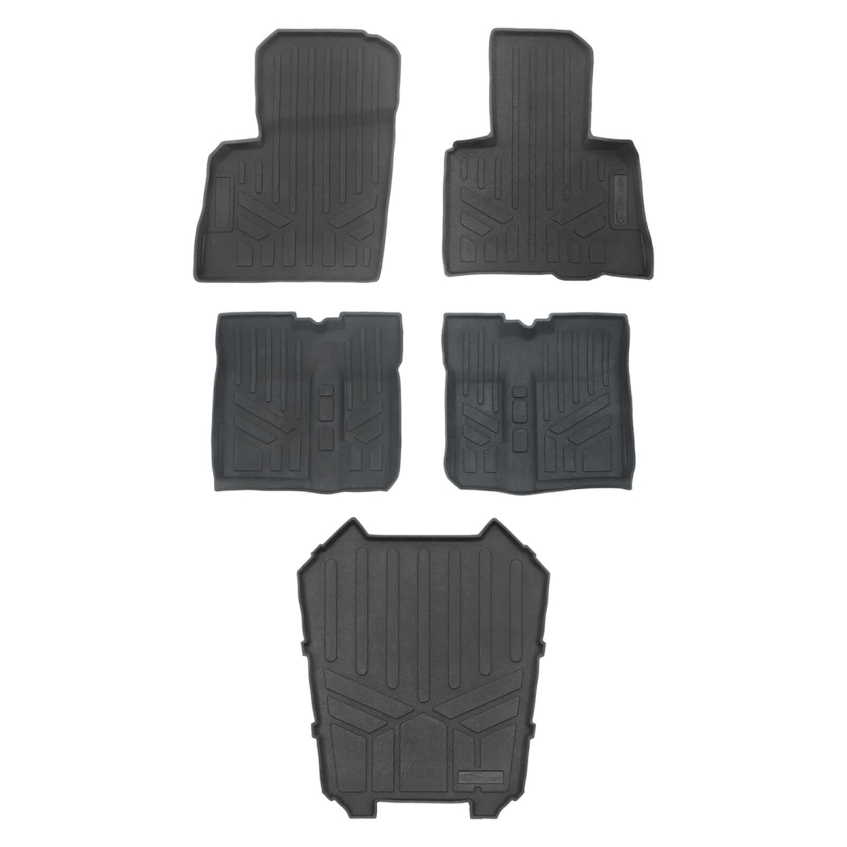 UA0125-UB0125-UK0136 All Weather Protection 2 Row & Cargo Bed Rugged Rubber Floor Liner Set for 2020-2024 Polaris RZR Turbo, Black