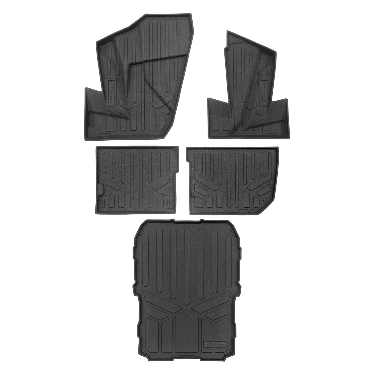 UA0137-UB0137-UK0137 All Weather Protection 2 Row & Cargo Bed Rugged Rubber Floor Liner Set for 2024 Polaris RZR XP 1000, Black