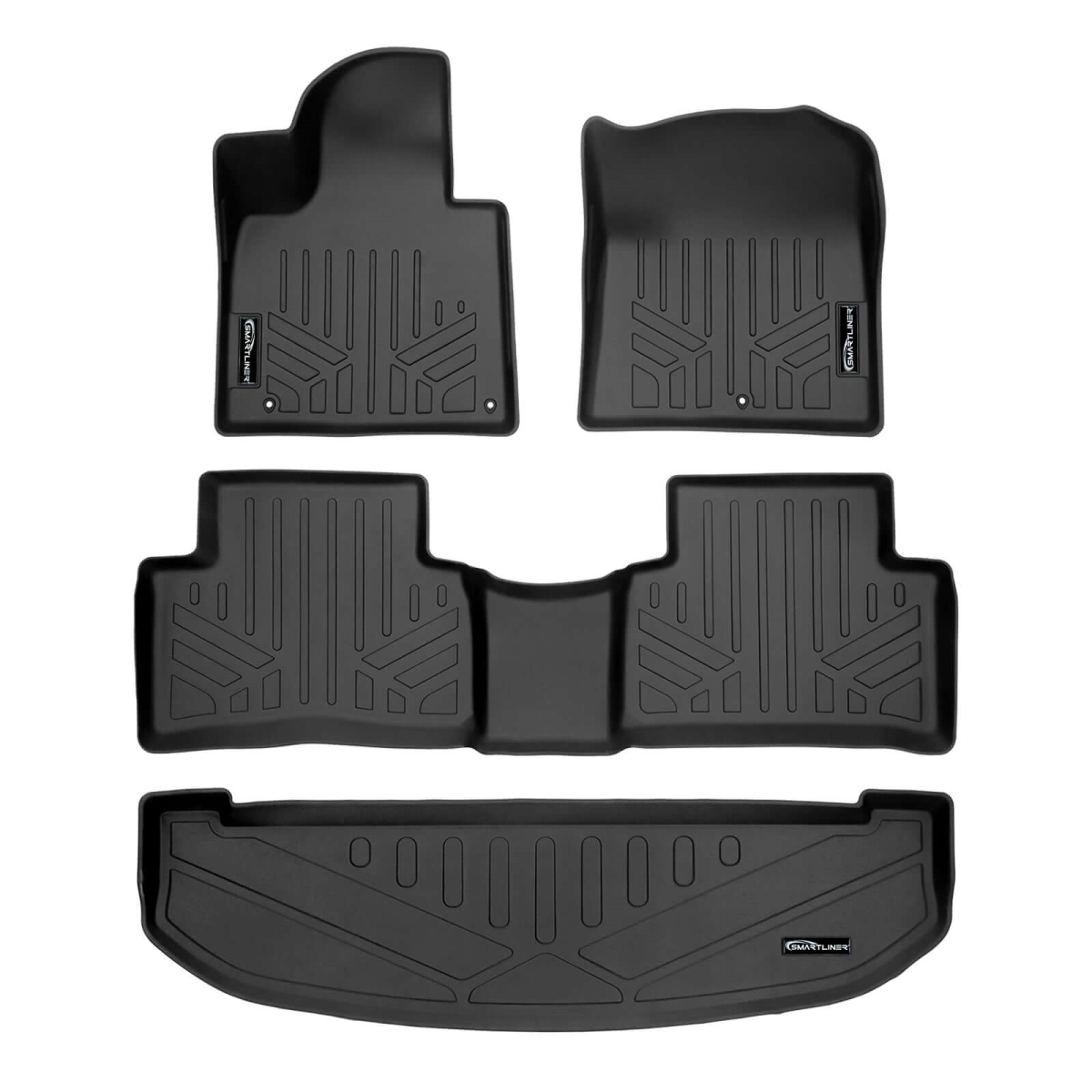 SA0547-B0608-E0547 All Weather Protection 2 Row Floor Mats & Cargo Liner Behind 3rd Row Set for 2021-2023 Kia Sorento, Black