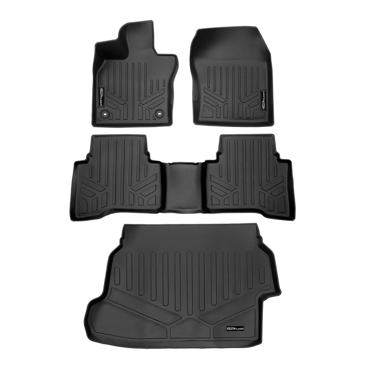 SA0700-B0700-D0700 All Weather Protection Floor Liners & Cargo Liner Behind the 2nd Row Seats for 2023-2025 Toyota Prius, Black