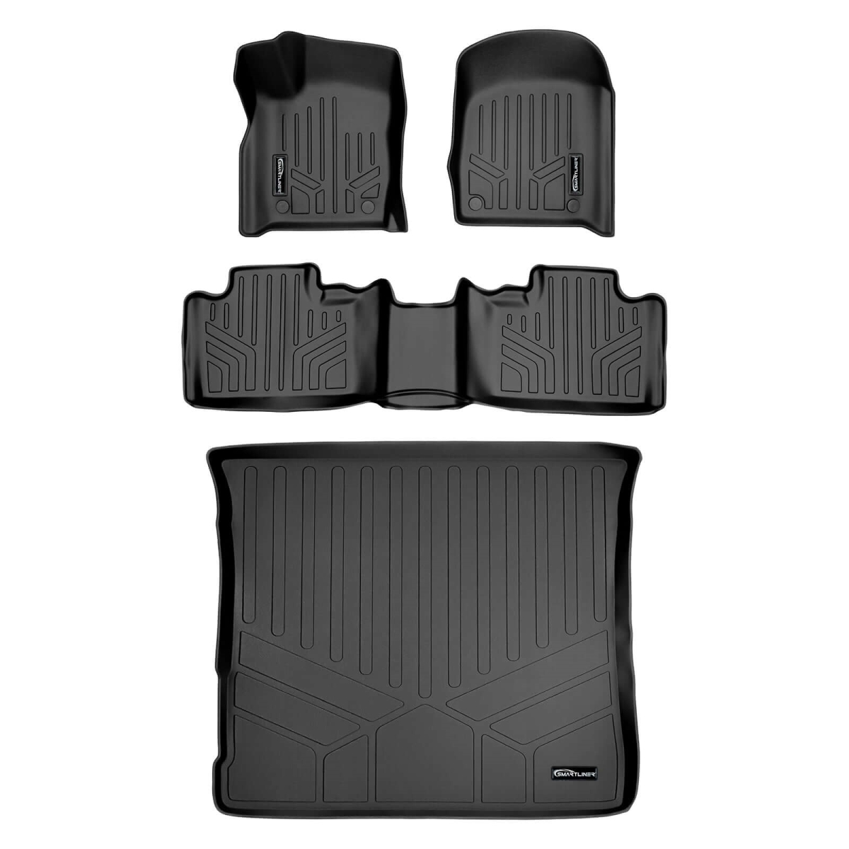 SA0315-B0071-D0071-P All Weather 2 Rows & Cargo Liner Set for 2022 Jeep Grand Cherokee WK, Black