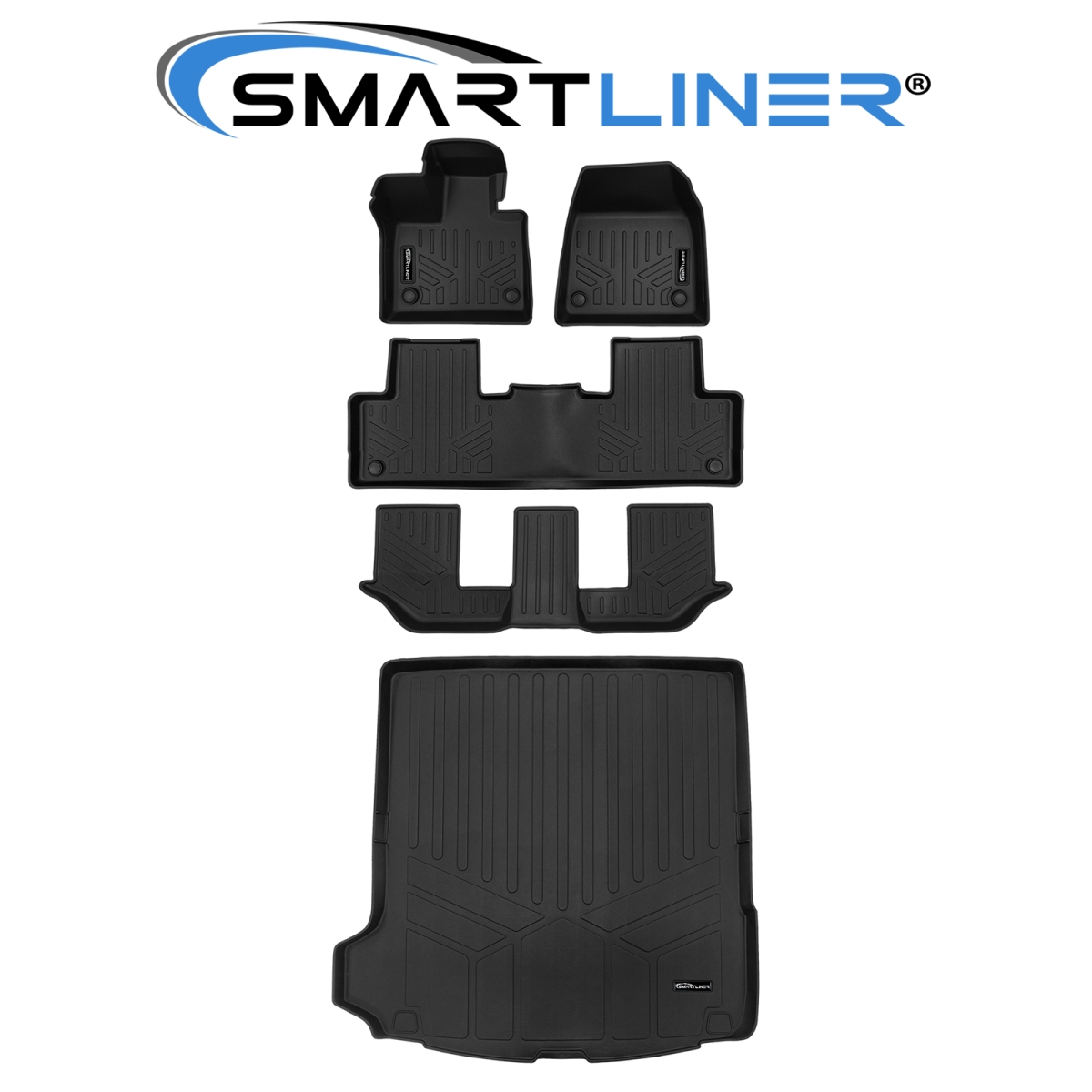 SA0777-B0777-C0777-E0777 4 Rows Custom Fit Floor Liners for 2025 Volvo EX90 7-Passenger
