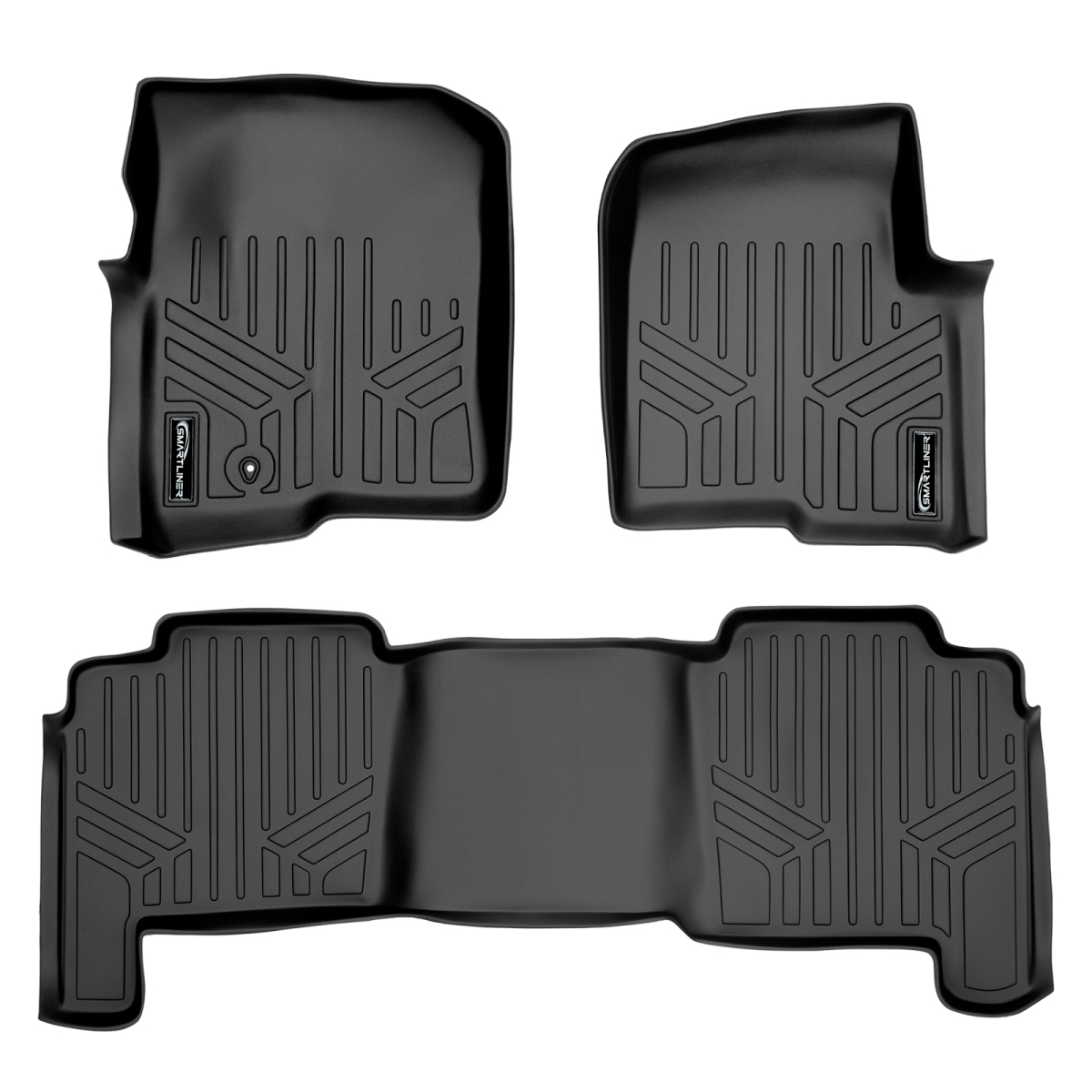 SA0175-B0175-N1 2 Rows Custom Fit Floor Liners for 2006-2008 Lincoln Mark LT Crew Cab