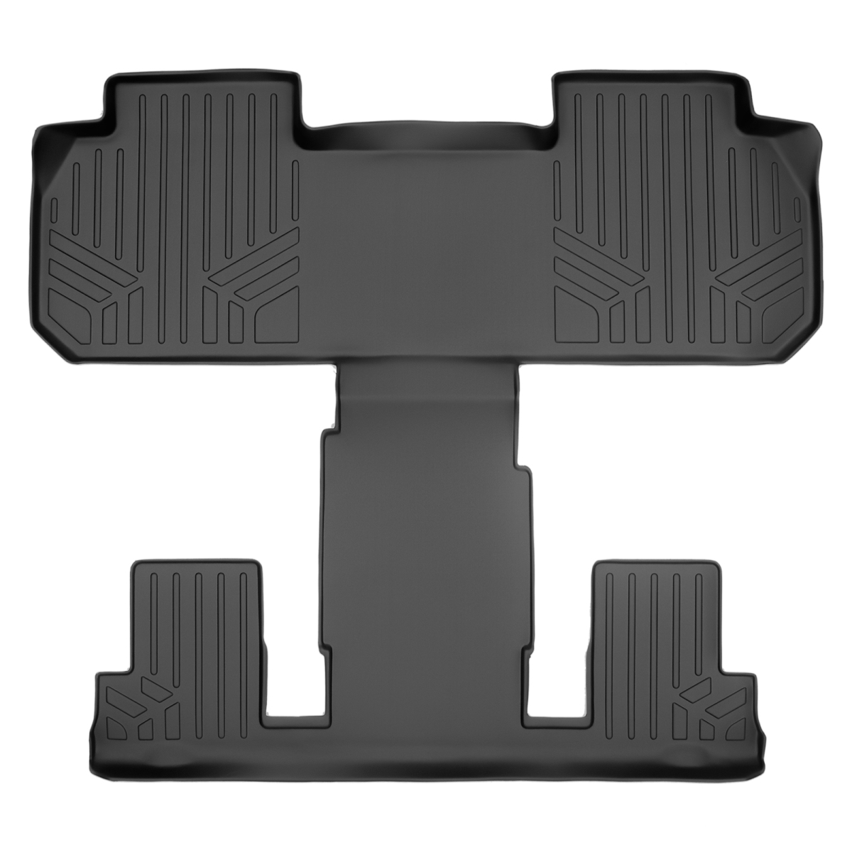 SB0345-N2 2 Rows Custom Fit Floor Liners for 2024 Chevrolet Traverse Limited 7 Passenger