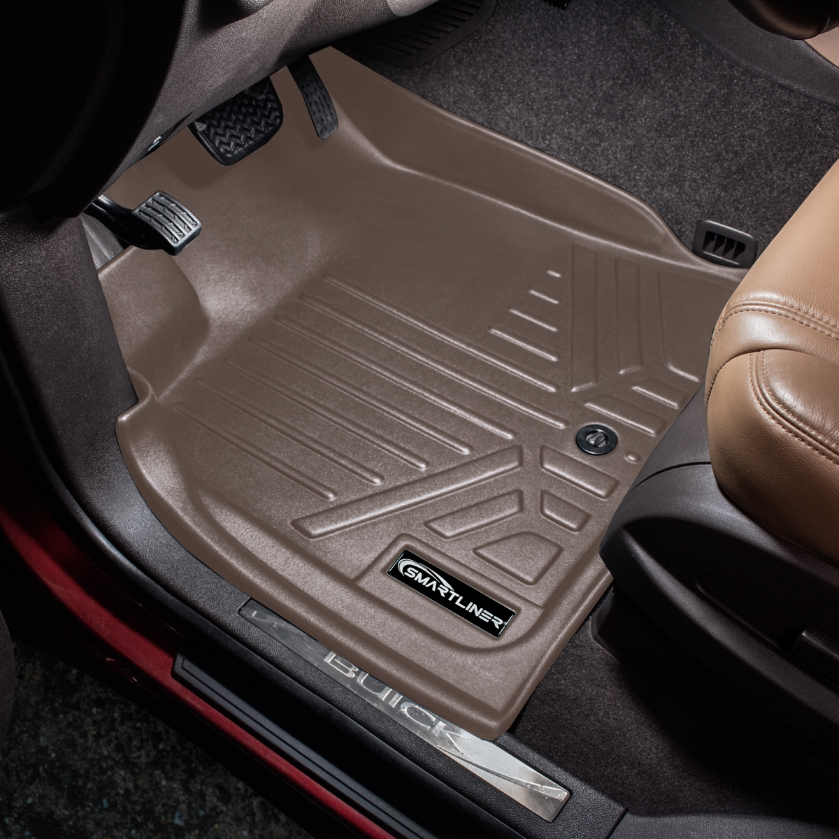 SA1043-B1043-N2 2 Rows Custom Fit Floor Liners for 2011-2017 Chevrolet Traverse 8 Passenger