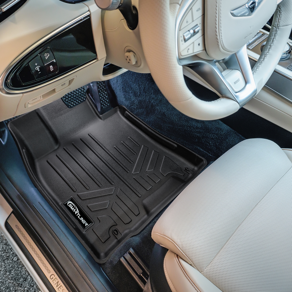 SA0630-B0771 2 Rows Custom Fit Floor Liners for 2023-2025 Genesis GV70 Electrified