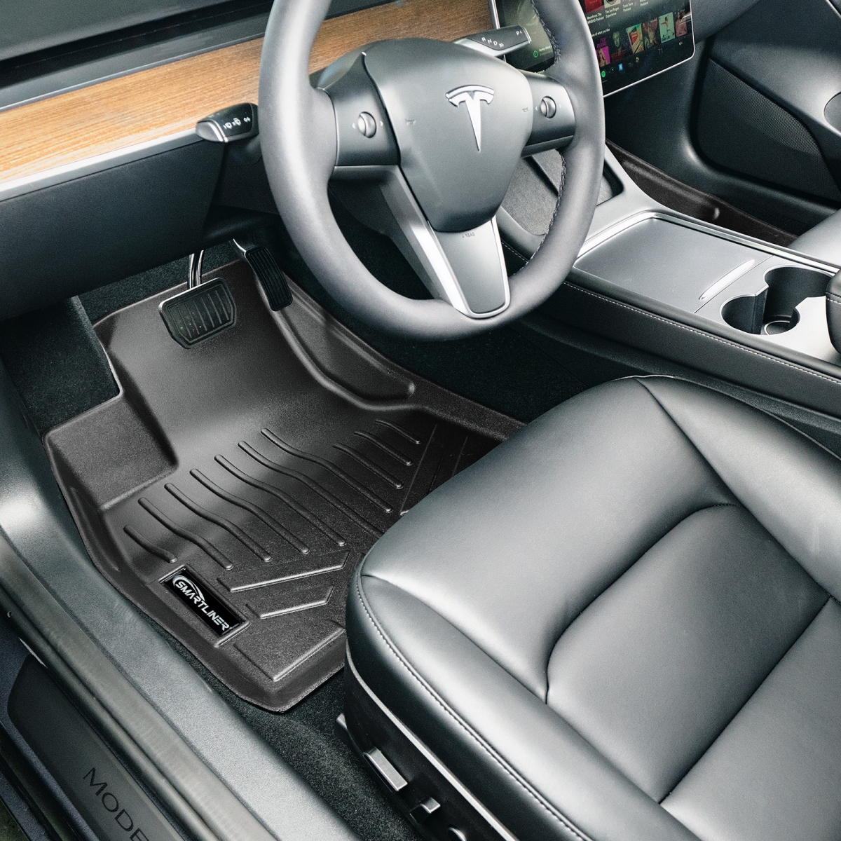 SA0456-B0456-N1 2 Rows Custom Fit Floor Liners for 2024-2025 Tesla Model 3