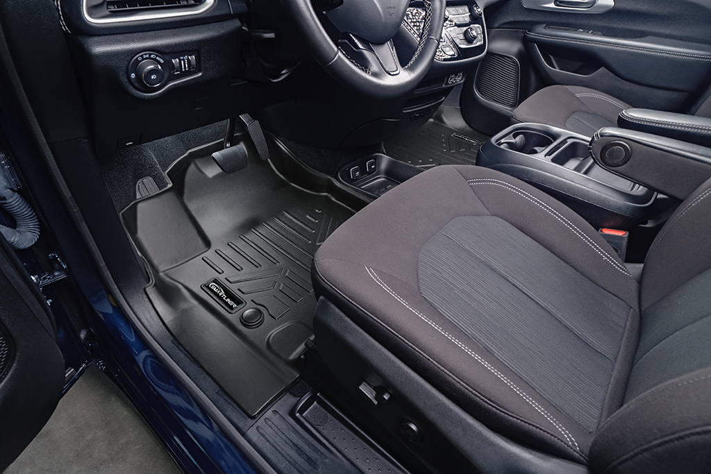 SA0232-B0232-N1 2 Rows Custom Fit Floor Liners for 2021-2025 Chrysler Pacifica 8 Passenger