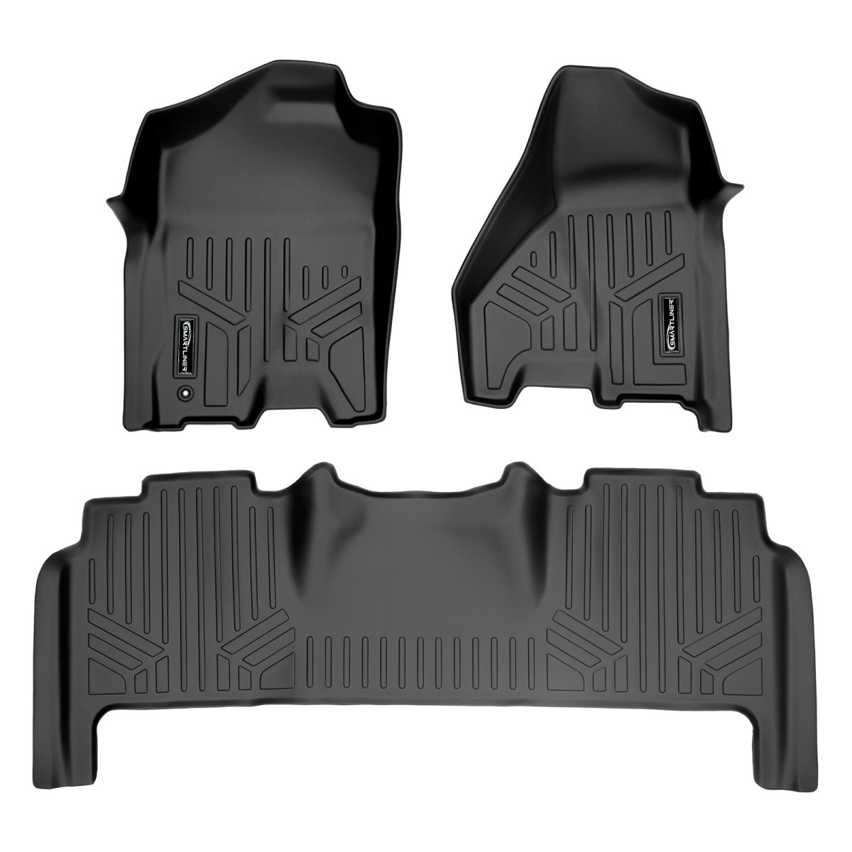 SA0252-B0305-N2 2 Rows Custom Fit Floor Liners for 2010-2011 Ram 3500 Mega Cab