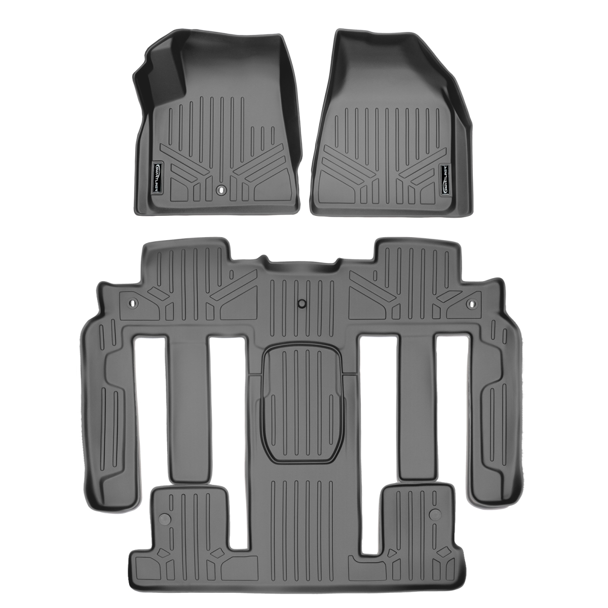 SA2043-B2044-N1 3 Rows Custom Fit Floor Liners for 2011-2017 Chevrolet Traverse 7 Passenger