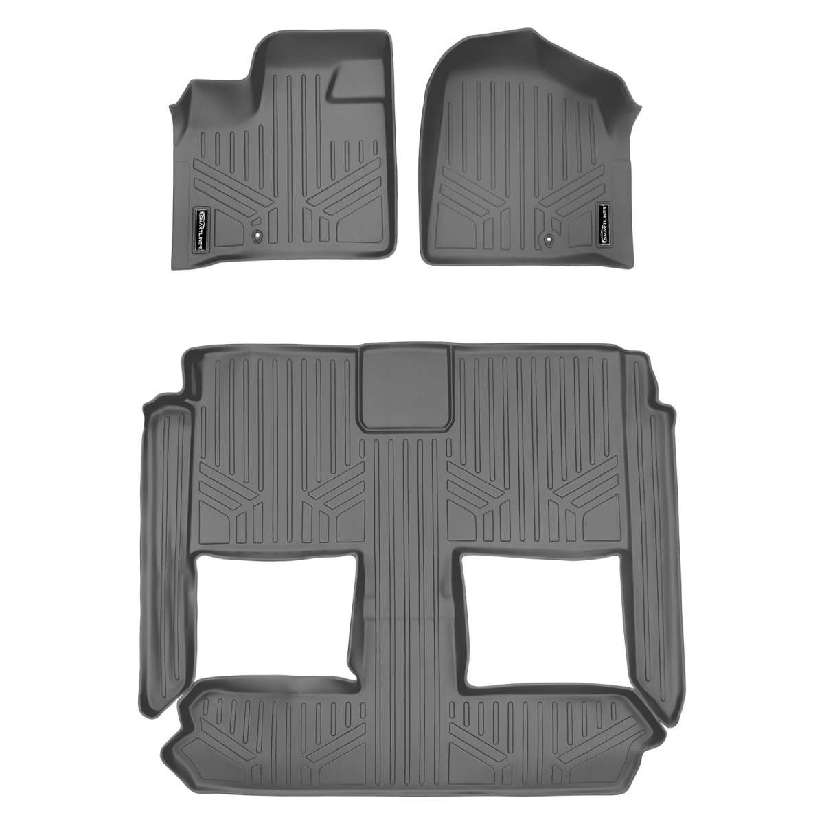 SA2046-B2046-N1 3 Rows Custom Fit Floor Liners for 2008-2020 Dodge Grand Caravan