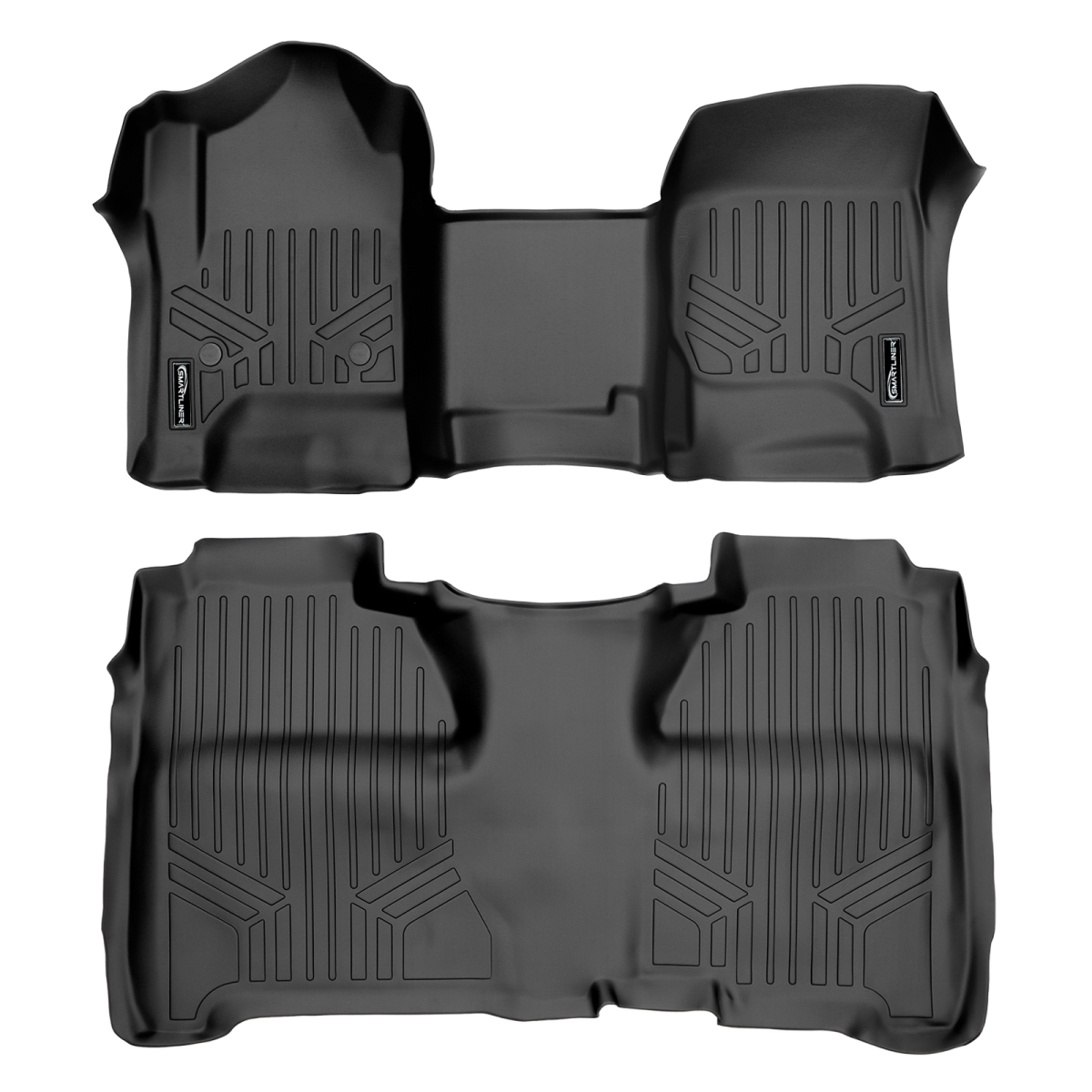 SA0226-B0136-N4 2 Rows Custom Fit Floor Liners for 2015-2019 GMC Sierra 2500 HD Crew Cab