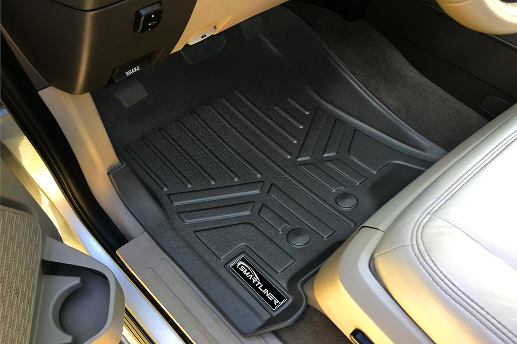 SA0183-B0183-N1 2 Rows Custom Fit Floor Liners for 2011-2017 Ford Expedition EL 8 Passenger