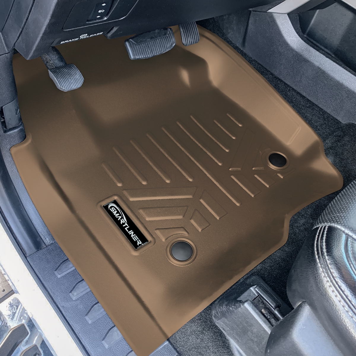 SA1246-B1172-N2 2 Rows Custom Fit Floor Liners for 2017-2025 Ford F-450 Super Cab