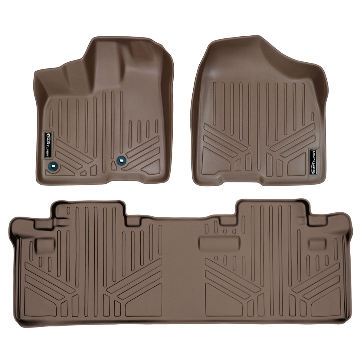 SA1128-B1083 2 Rows Custom Fit Floor Liners for 2013-2020 Toyota Sienna 8 Passenger