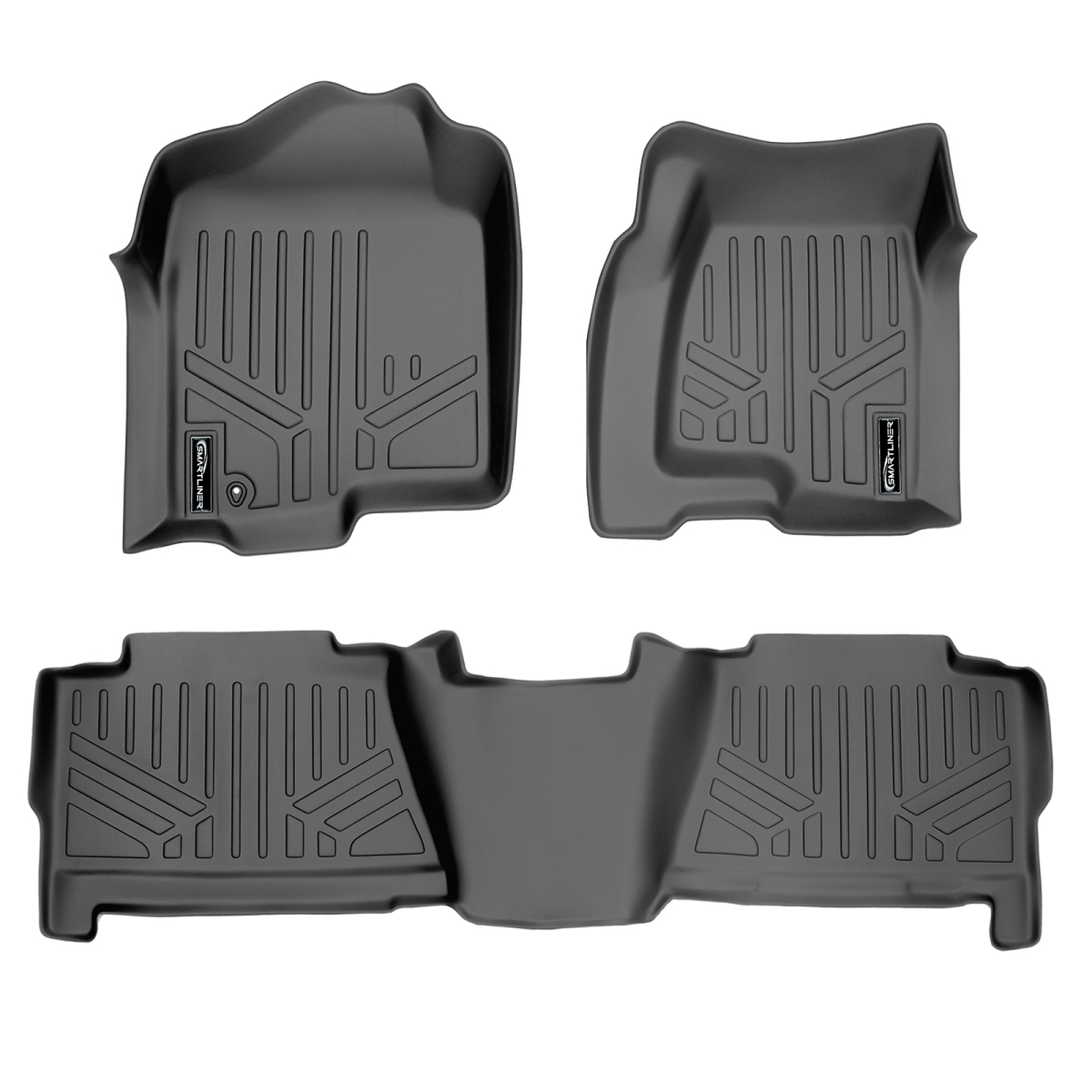 SA2178-B2178-N1 2 Rows Custom Fit Floor Liners for 2002-2006 Cadillac Escalade EXT