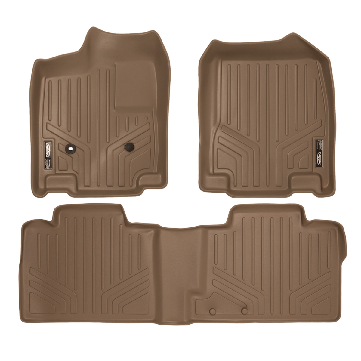 SA1085-B1035 Custom Fit 2 Row Floor Mats Liner Set for 2007-2010 Ford Edge, Tan