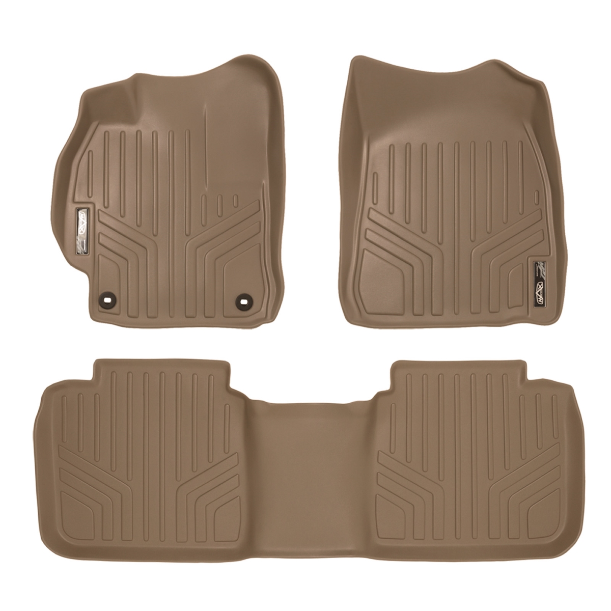 SA1102-B1102 Custom Fit Floor Mats 2 Row Liner Set Tan Compatible With 2012-2015 Toyota Camry - All Models, Tan