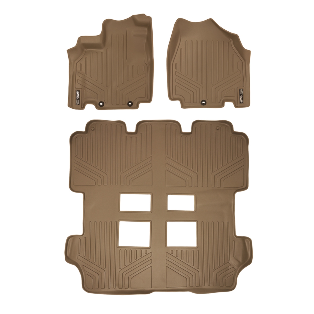 SA1103-B1103 Custom Fit Floor Mats 3 Row Liner Set, Tan