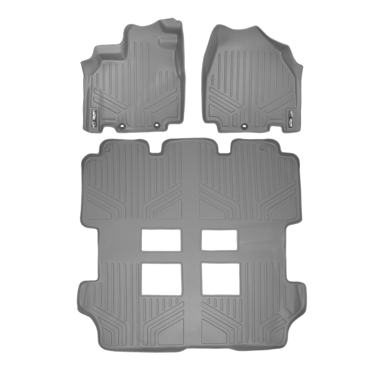 SA2103-B2103 36 in. Floor Mats 3 Row Liner Set for 2011-2017 Honda Odyssey, Gray