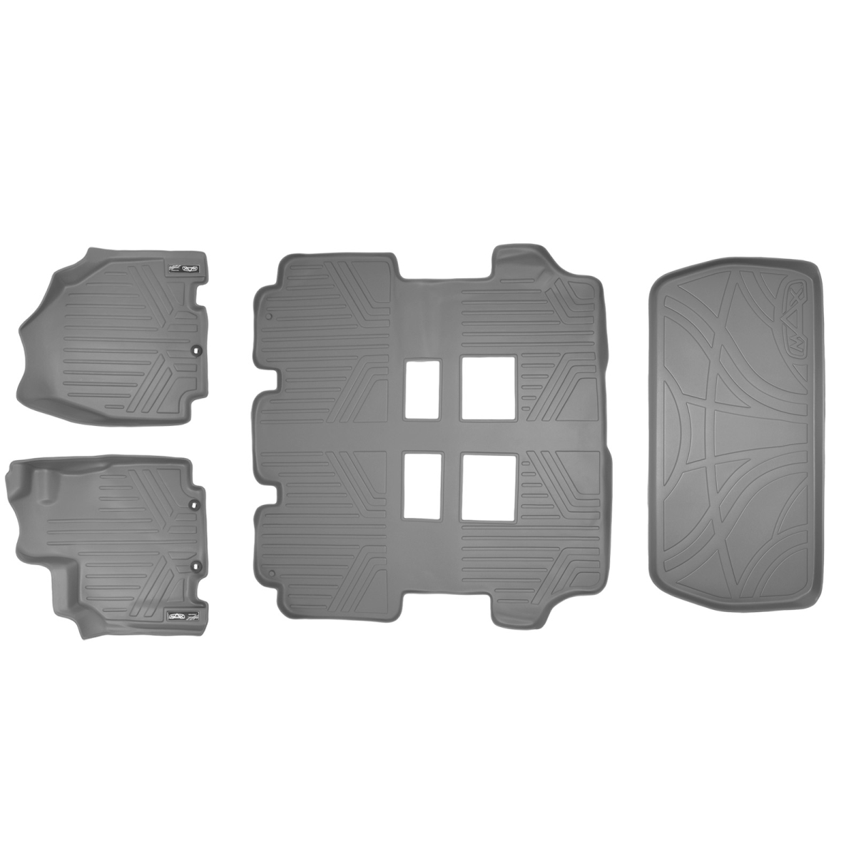 SA2103-B2103-D2103 48 in. Floor Mats 3 Rows & Cargo Liner Set for 2011-2017 Honda Odyssey, Gray