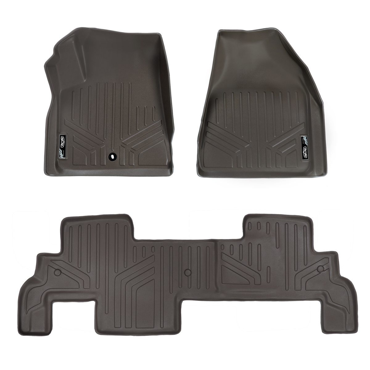 SA3043-B3043 Custom Fit 2 Row Floor Mats Liner Set for 2008-2017 Buick Enclave, Cocoa