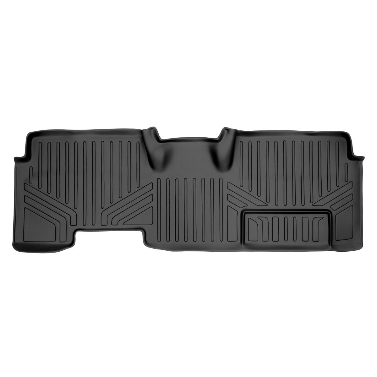 Custom Fit 2nd Row Floor Mats Liner - SuperCab with Flow Center Console Only for 2009-2014 Ford F-150, Black